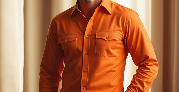 orang dress shirt men