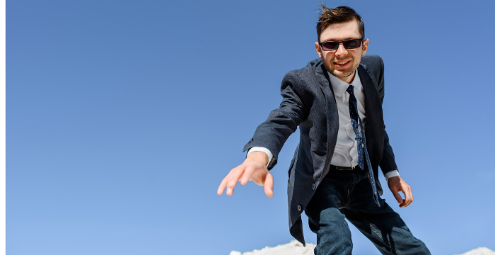 men wearing an extra long tie