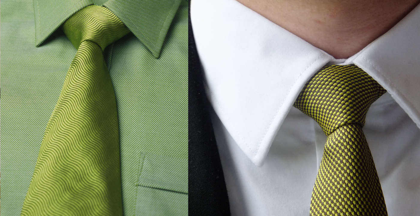 men wearing green tie