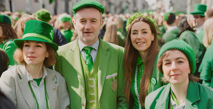 People who wear green on St Patrick's Day