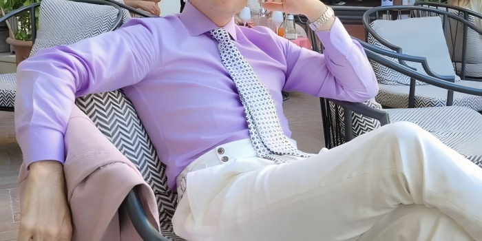 fitted lace wedding dress Men's Slim Fit Light Purple Button Up Dress Shirt Size N5