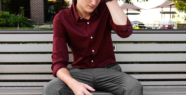 Outfit Maroon Oxford Shirt Men's Short Sleeve Casual Shirt Builder In Burgundy Cotton Oxford Med Large Outfit Maroon Oxford Shirt Men's Short Sleeve Casual Shirt Builder In Burgundy Cotton Oxford Med Large