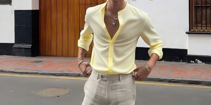yellow dress shirt and pants Proper Cloth Men's Portuguese Yellow Tonal Seersucker Custom Dress Shirt