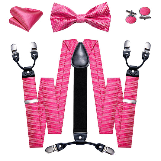 Barry. Wang Orchid Solid Y Back Adjustable Bow Tie Suspenders Set