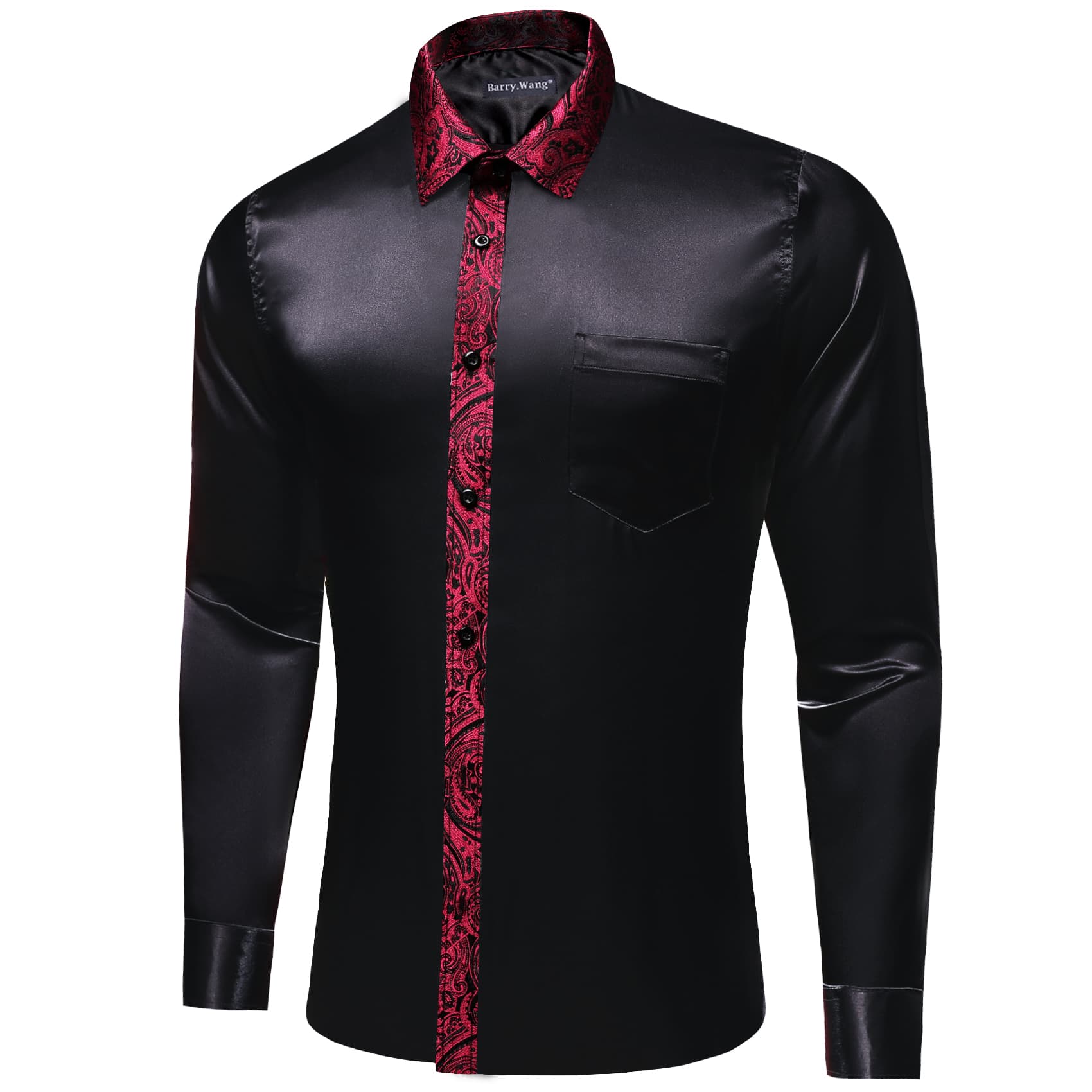 men's black button up shirt long sleeve