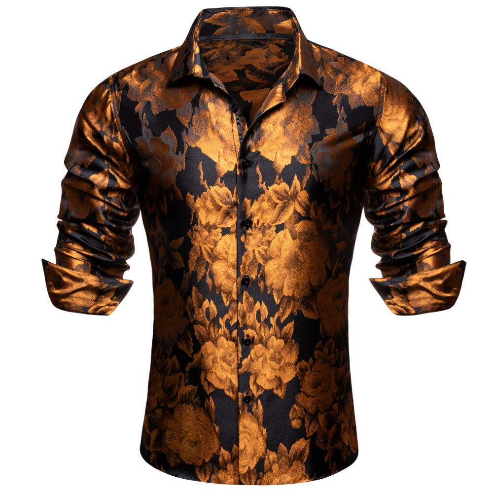 Black And Gold Dress Shirts Men's Black Gold Dress Shirt with Contrast Collar for Casual M Black And Gold Dress Shirts Men's Black Gold Dress Shirt with Contrast Collar for Casual M