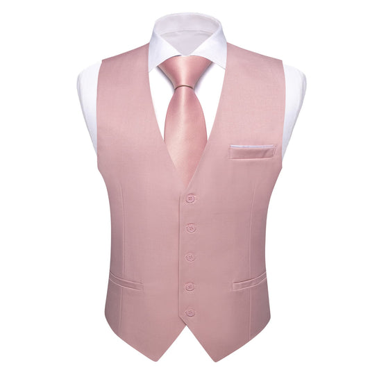 Barry. Wang Rose Gold Suit Vest for Men Solid Formal Prom Dress Waistcoat