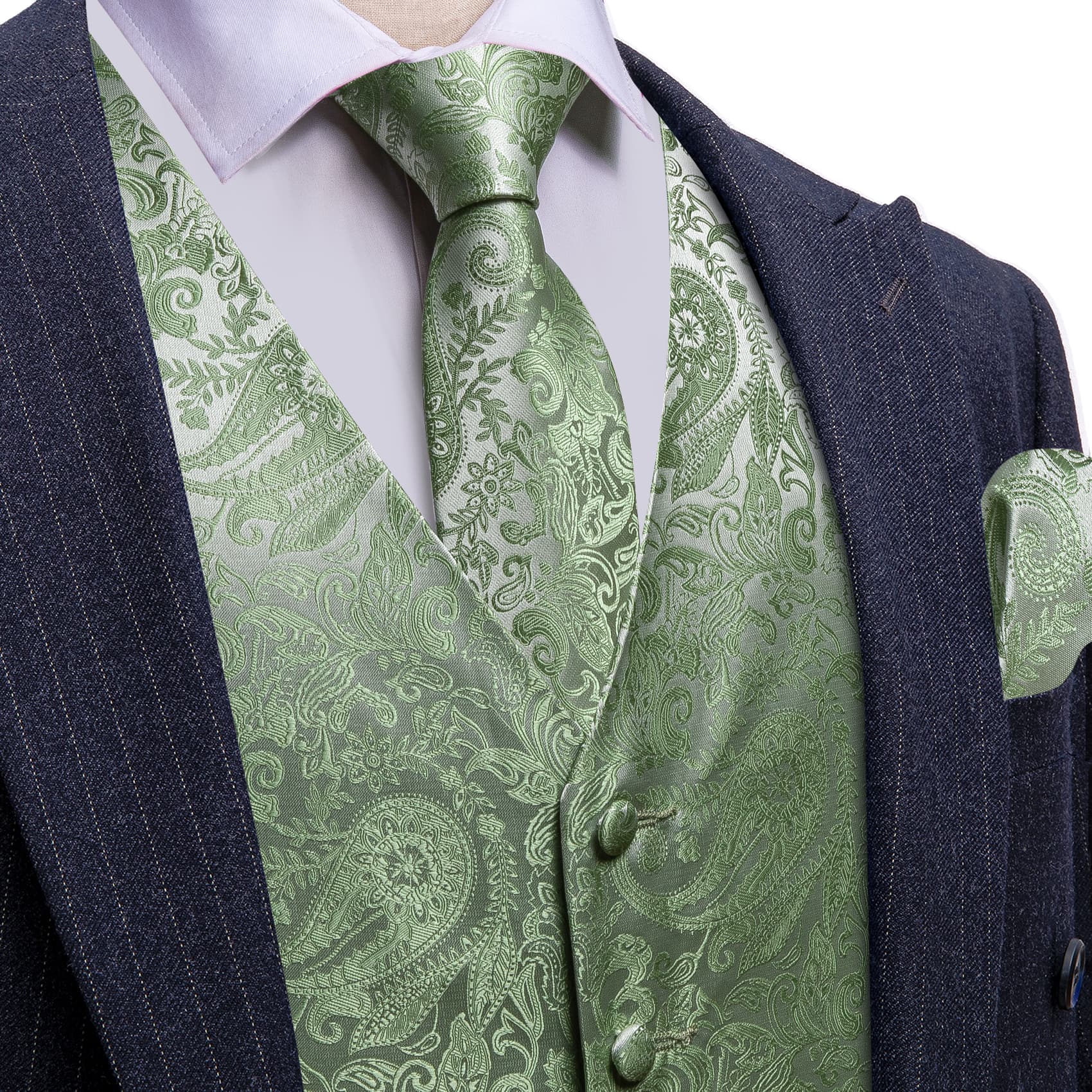 Emerald Green Paisley Vest Green Wedding Vest Wang Mens Sage Green