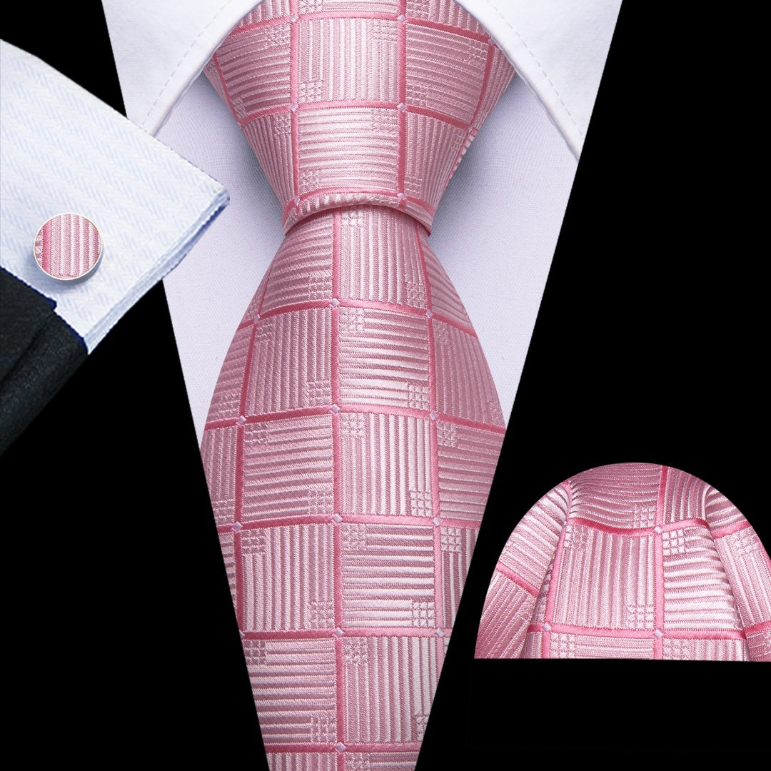 Barry Wang Silk Ties Pink Plaid Tie for Men Business Necktie Mens Barry. Wang Barry Wang Silk Ties Pink Plaid Tie for Men Business Necktie Mens Barry. Wang