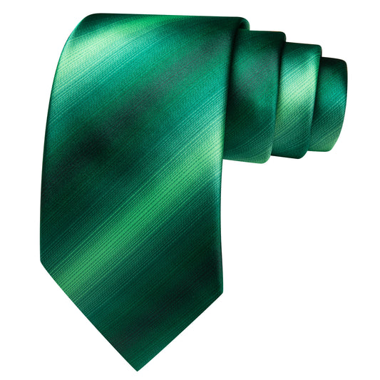Barry. Wang Mens Emerald Green Necktie Striped Tie Formal Suit Tie Set