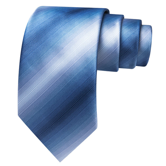 Barry. Wang Mens Dusty Blue Tie Striped Tie Pocket Square Cufflinks Set