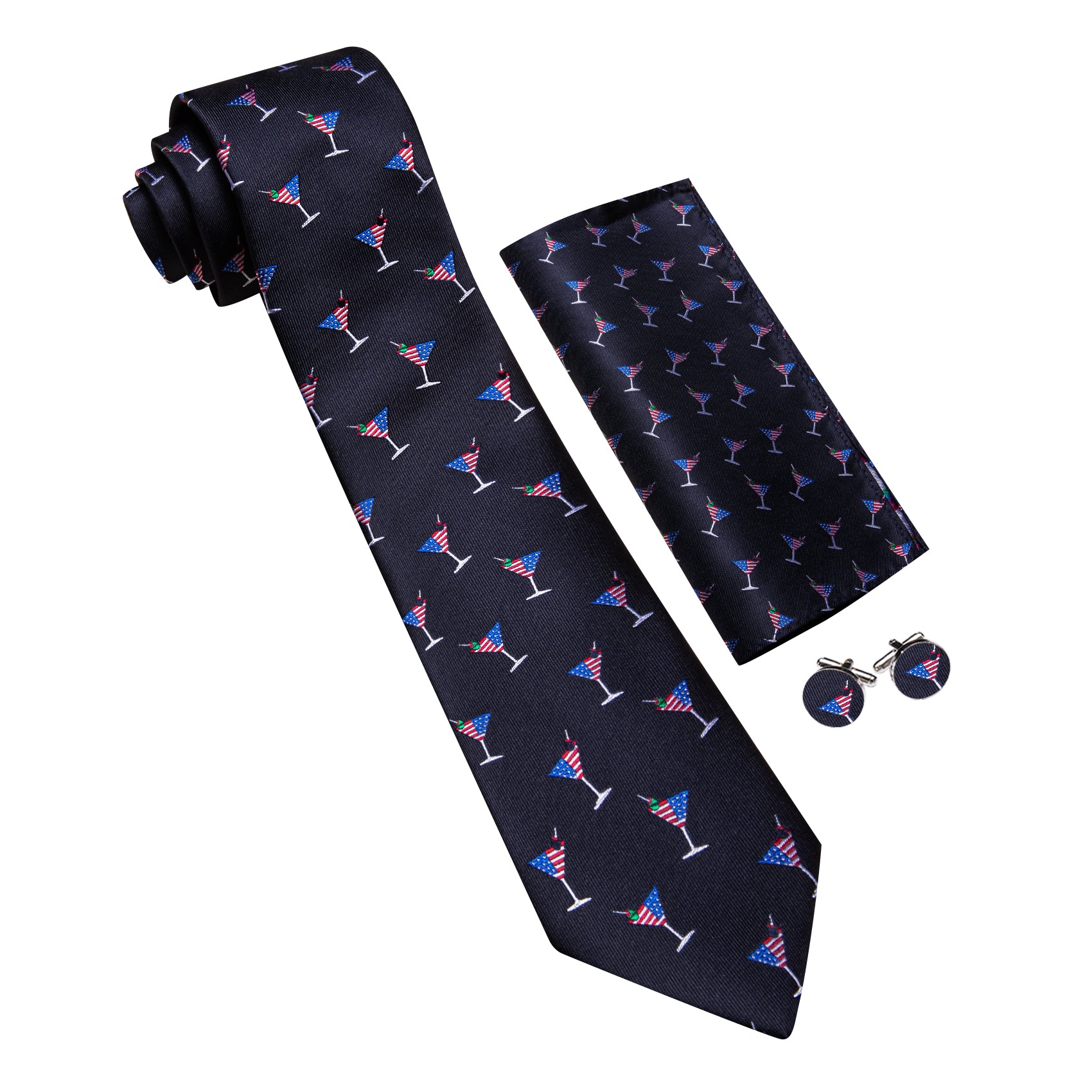 Barry. Wang Mens America Flag Ties for Independence Day Holiday Cool Ties