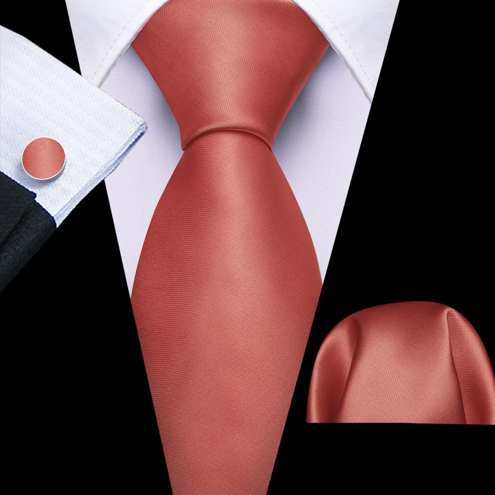 Barry Wang Silk Tie Deep Coral Red Solid Dress Mens Suit Neck Tie Set Barry. Wang Barry Wang Silk Tie Deep Coral Red Solid Dress Mens Suit Neck Tie Set Barry. Wang