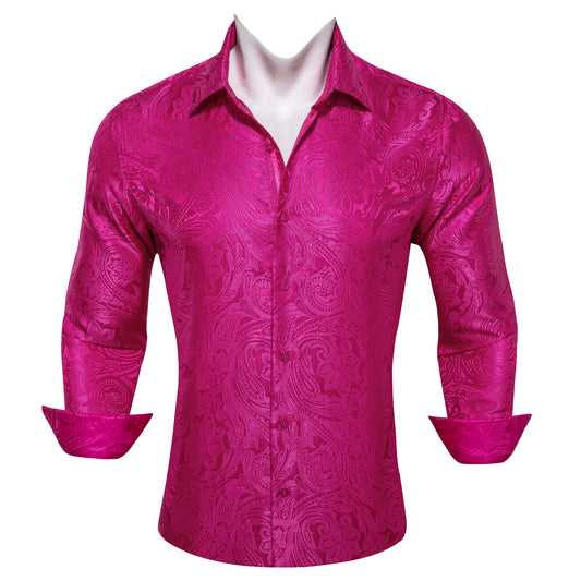 pink shirt men men casual dress shirts dark red shirt men