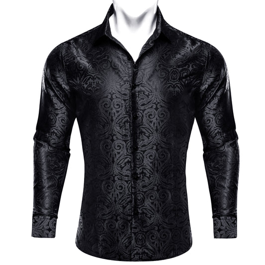 black silk shirt paisley shirt