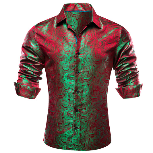 mens nice shirt red green shirt