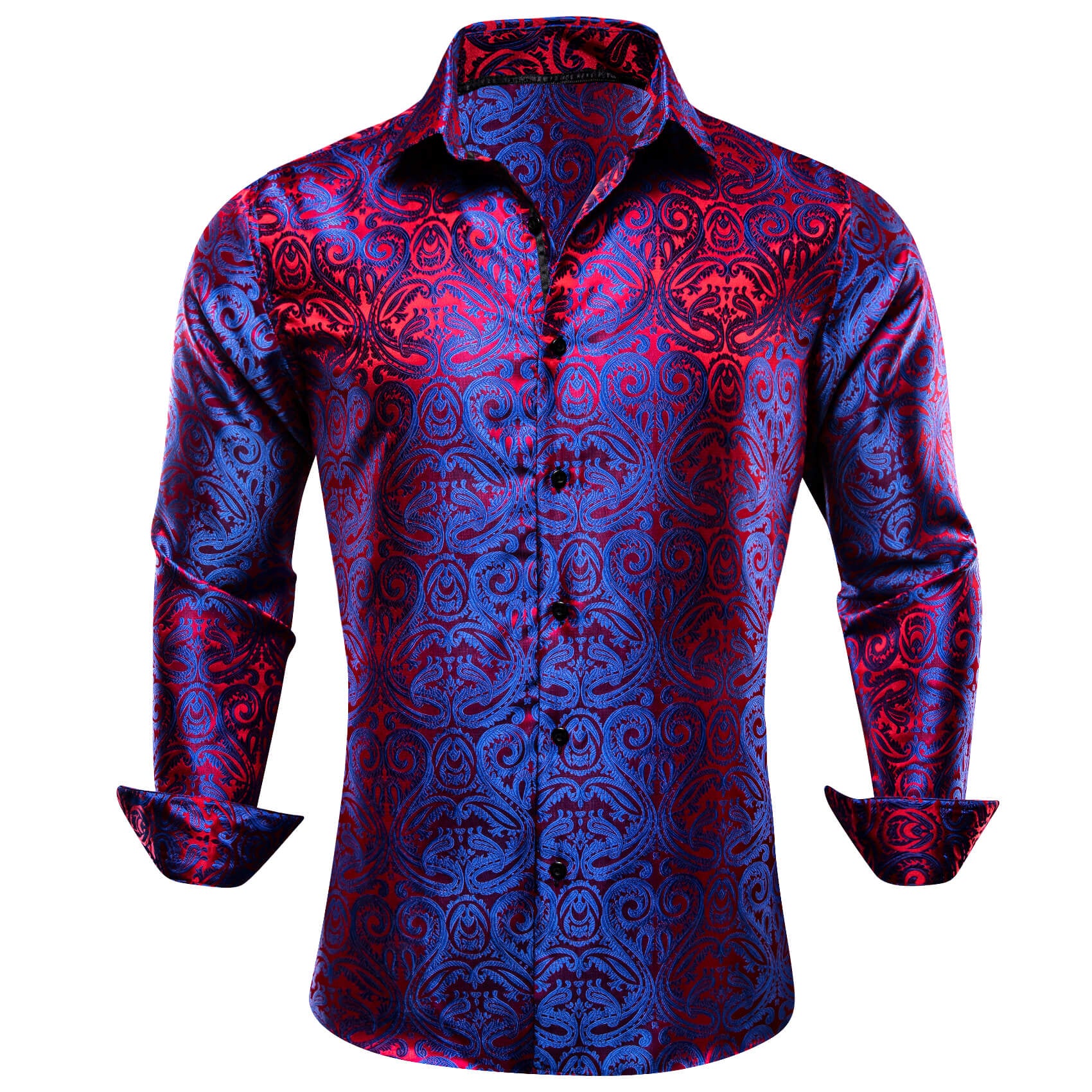 royal purple dress shirt Barry. Wang Royal Blue Paisley Shirt Casual Dress for Party Long Sleeve Shirt, XL