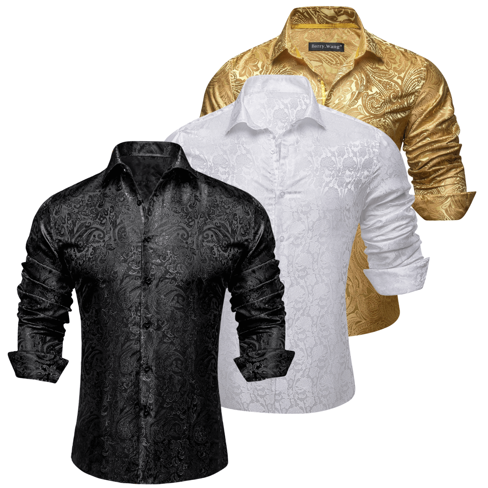 slim fit dress slacks Black Gold Casual Long Sleeve Shirt 44085 main image 0