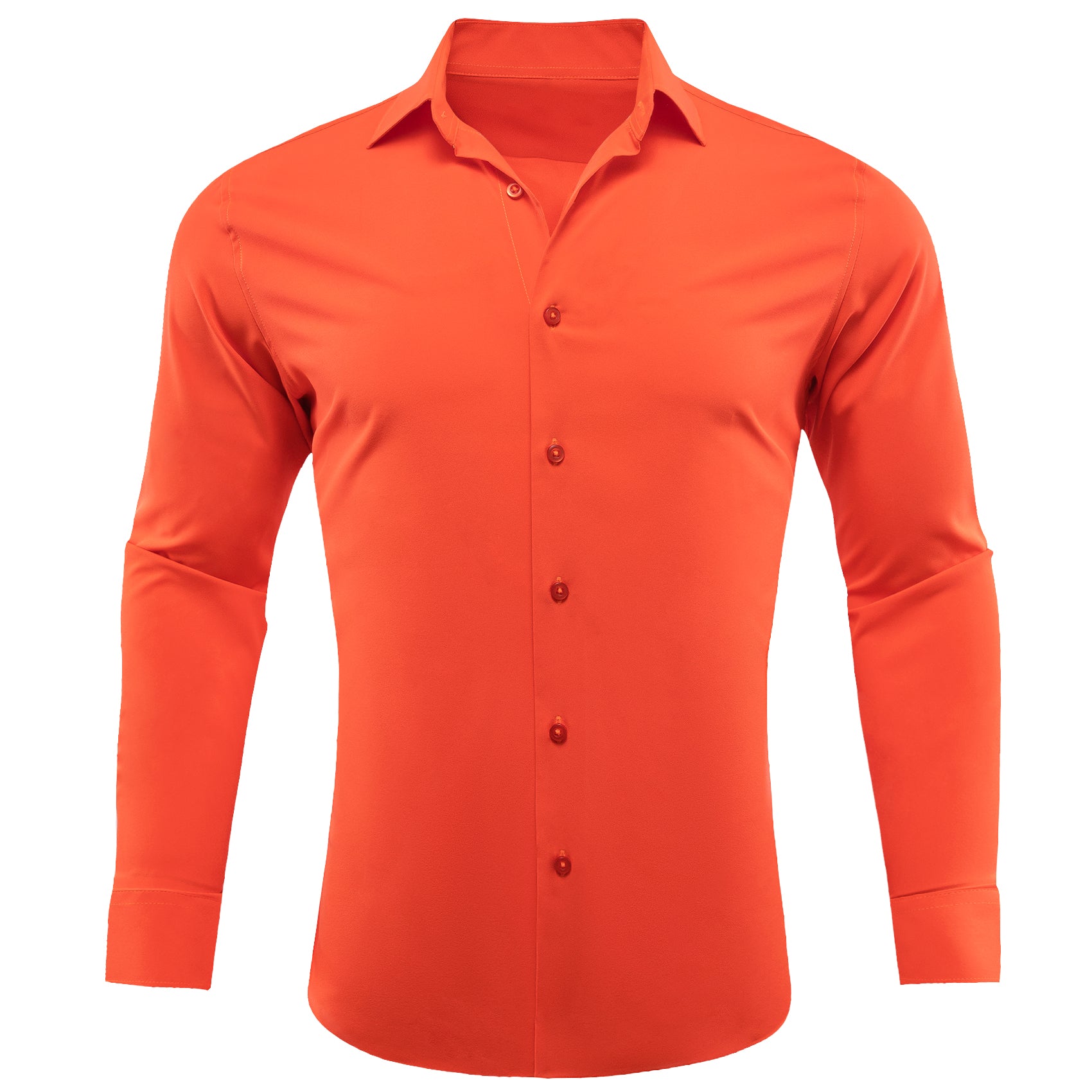 Barry.wang Orangered Solid Silk Shirt