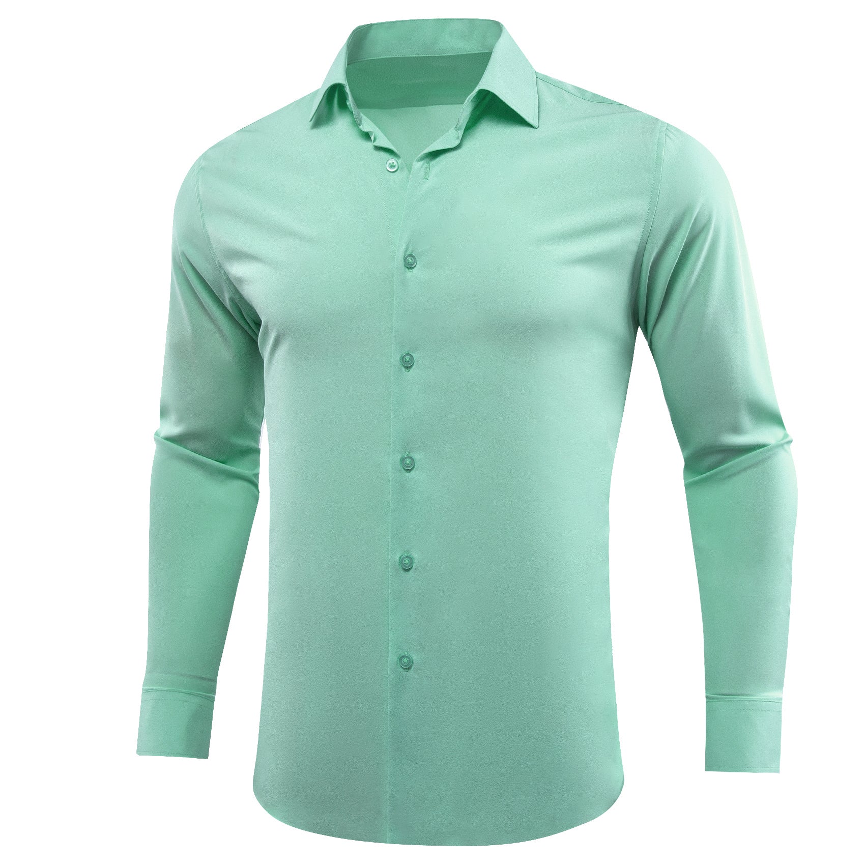 Barry. Wang Aqua Solid Silk Shirt