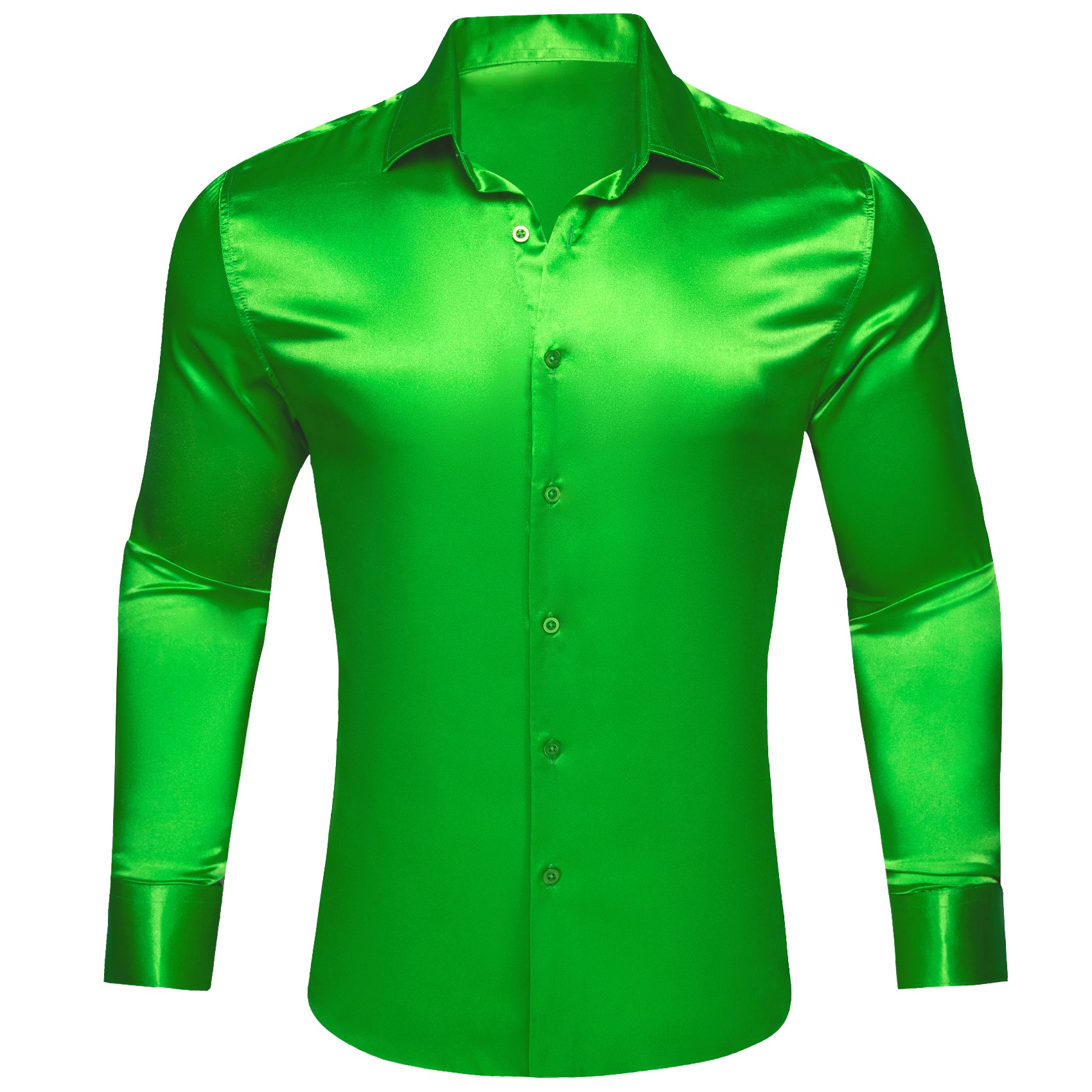 Barry.wang Cobalt Green Solid Silk Shirt