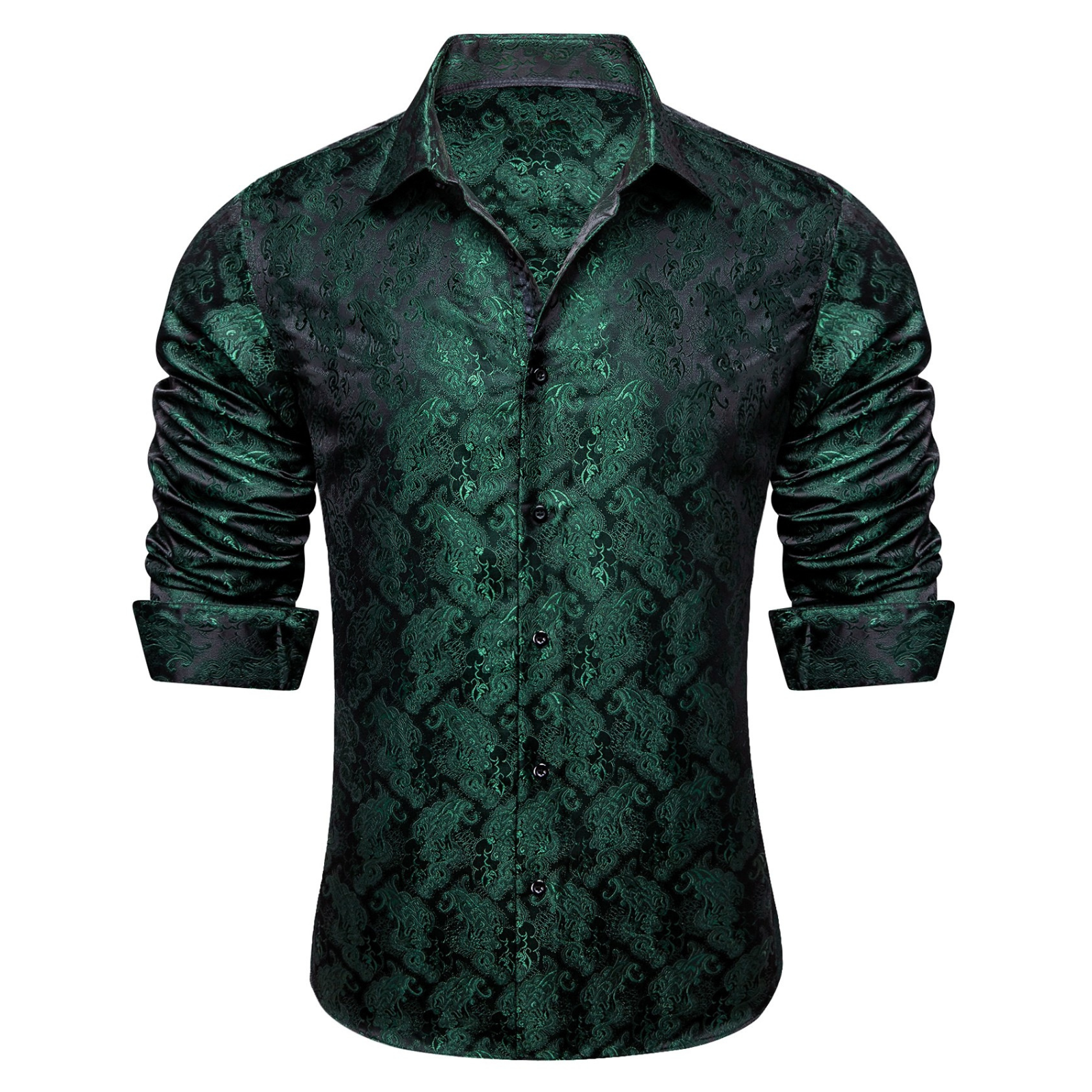 phthalo green dress shirt Barry. Wang Hunter Paisley Wrinkle Free Cowboy Long Sleeve shirt, 3XL short Prom Dresses cheap
