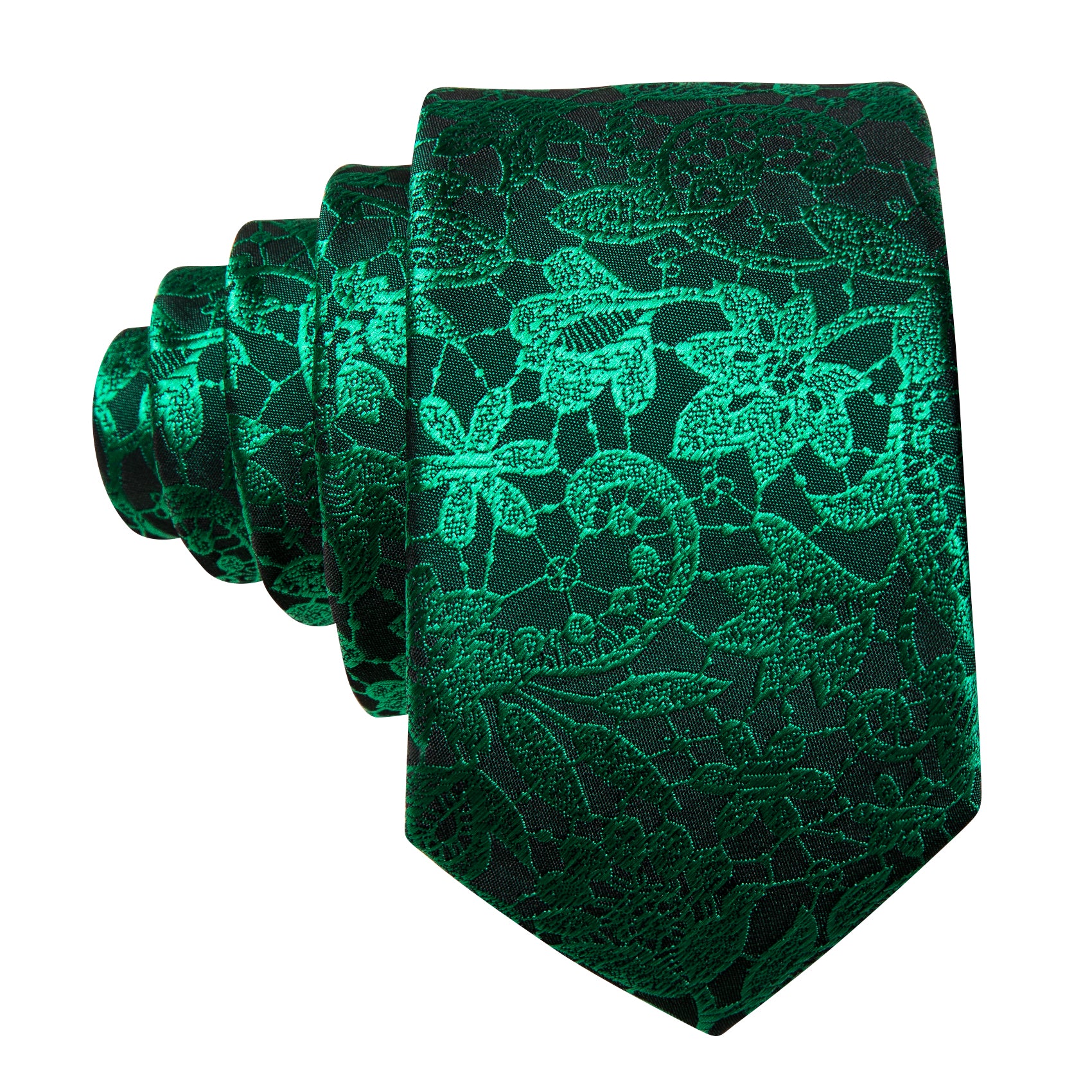 Boys Tie For Wedding Children Green Floral Tie Hanky Set