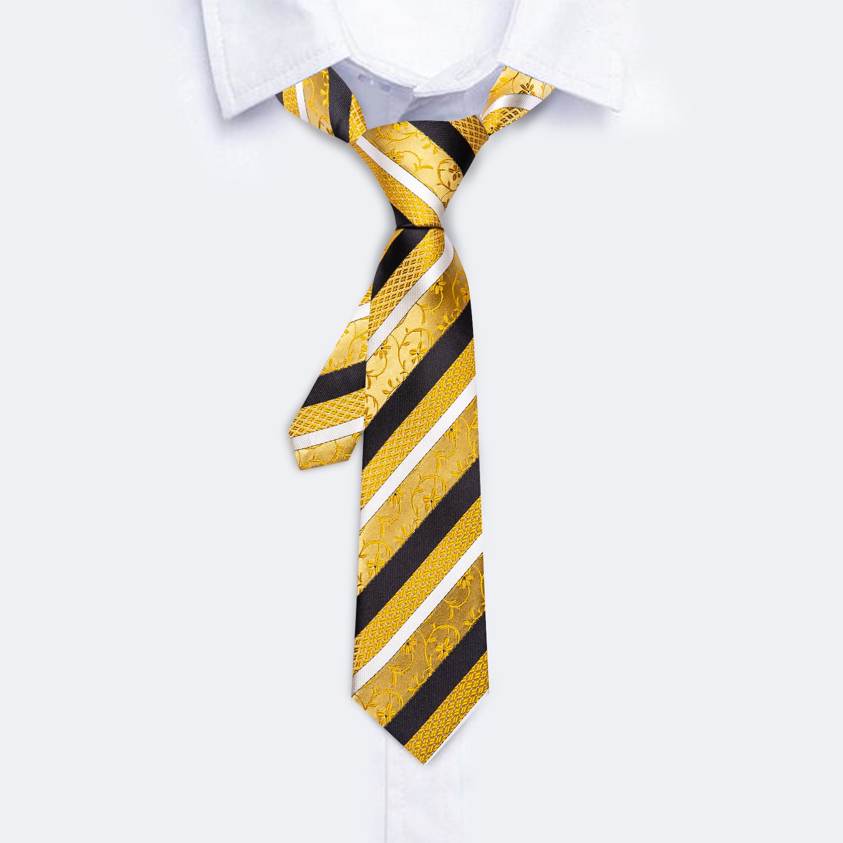 Kids Tie Yellow Black Striped Children Tie