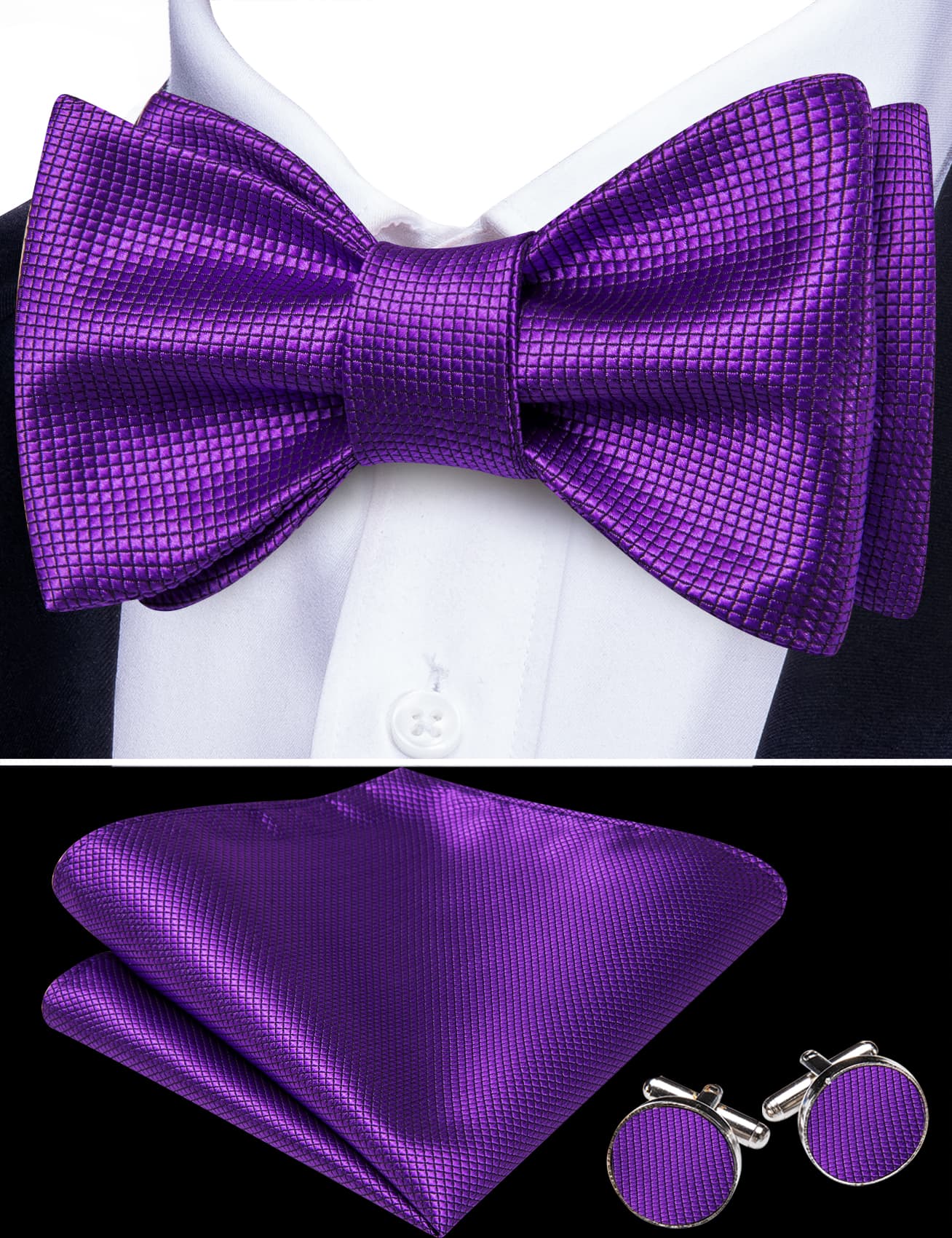 dark purple tie black suit purple tie