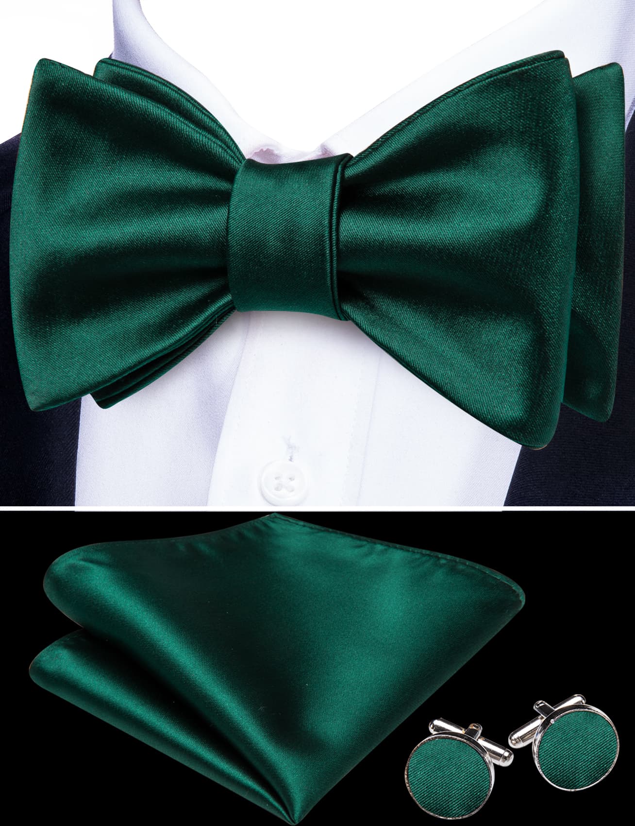 dark green solid tie