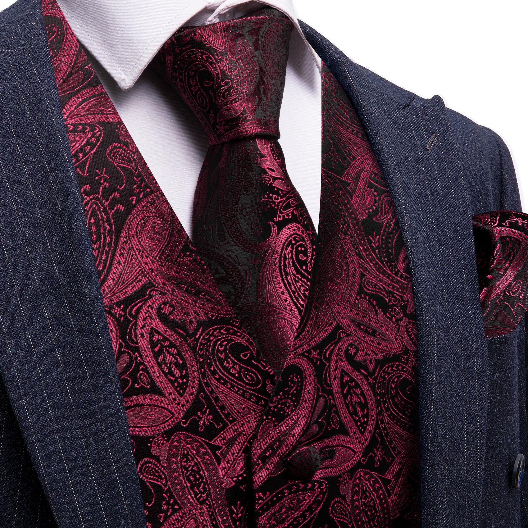 maroon ties and vest set