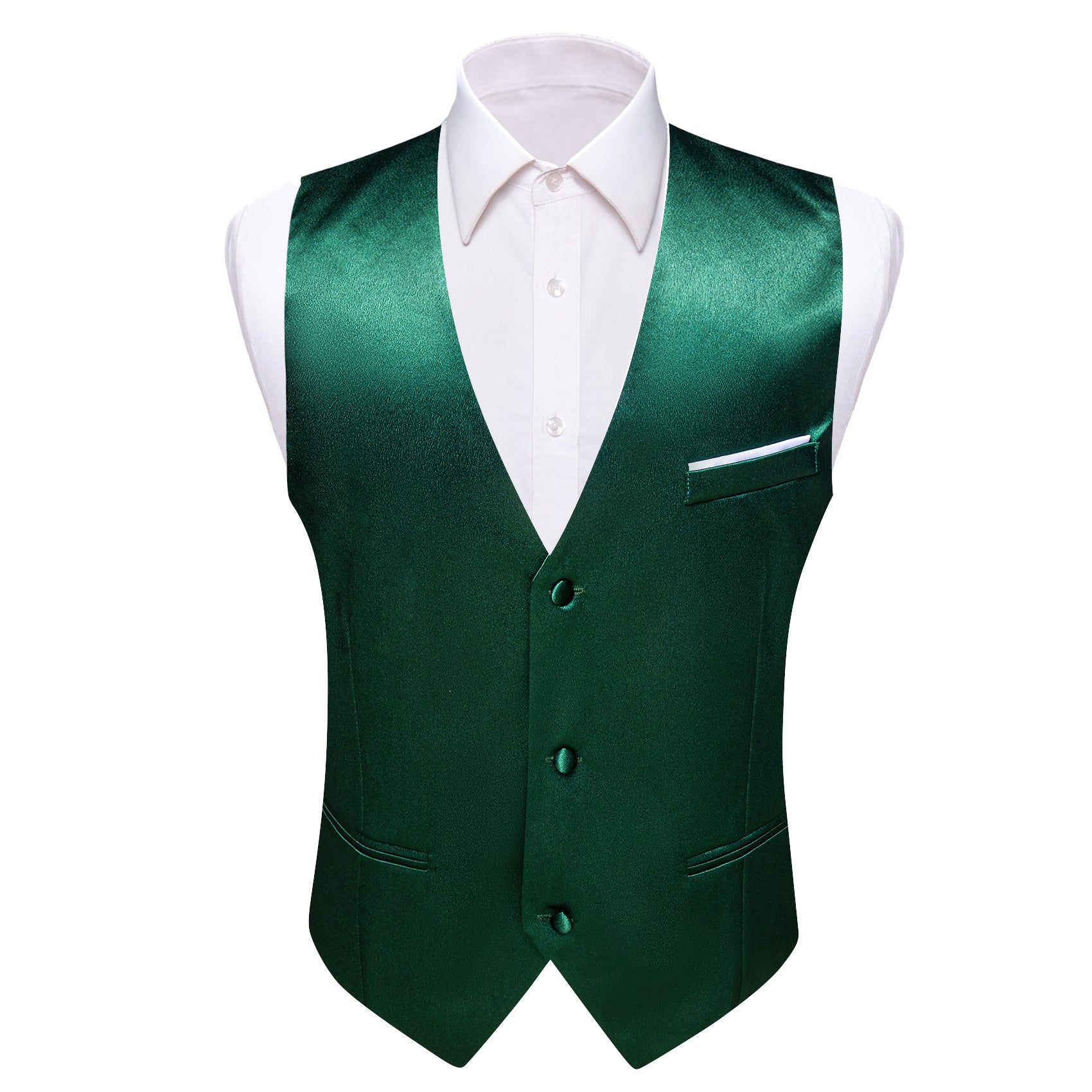 Wang Green Solid Business Vest Suit