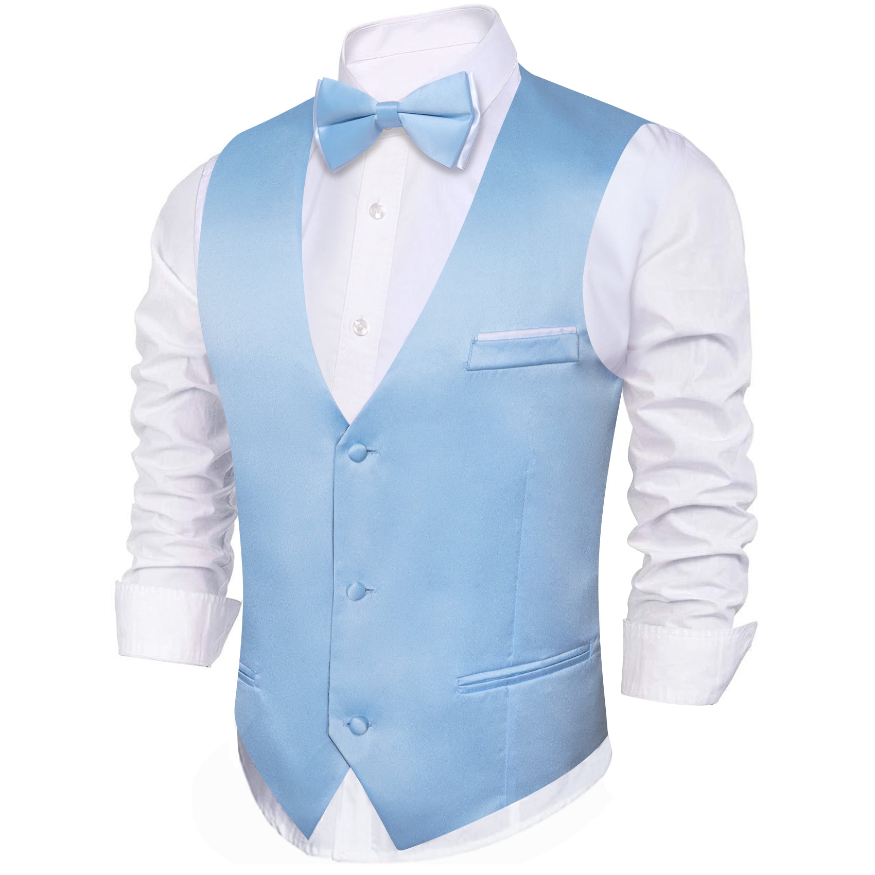 Barry. Wang Mens Suit Vest Baby Blue Solid Silm Fit Dress Waistcoat Bowtie Hanky Cufflinks Set Barry. Wang Mens Suit Vest Baby Blue Solid Silm Fit Dress Waistcoat Bowtie Hanky Cufflinks Set