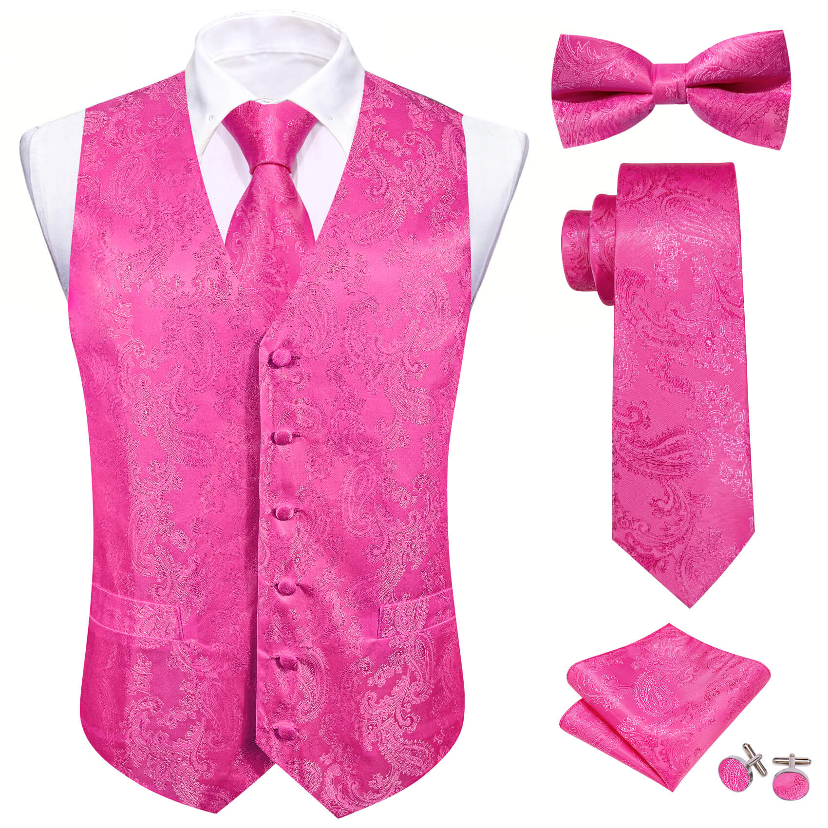  Hot Pink Paisley Vest