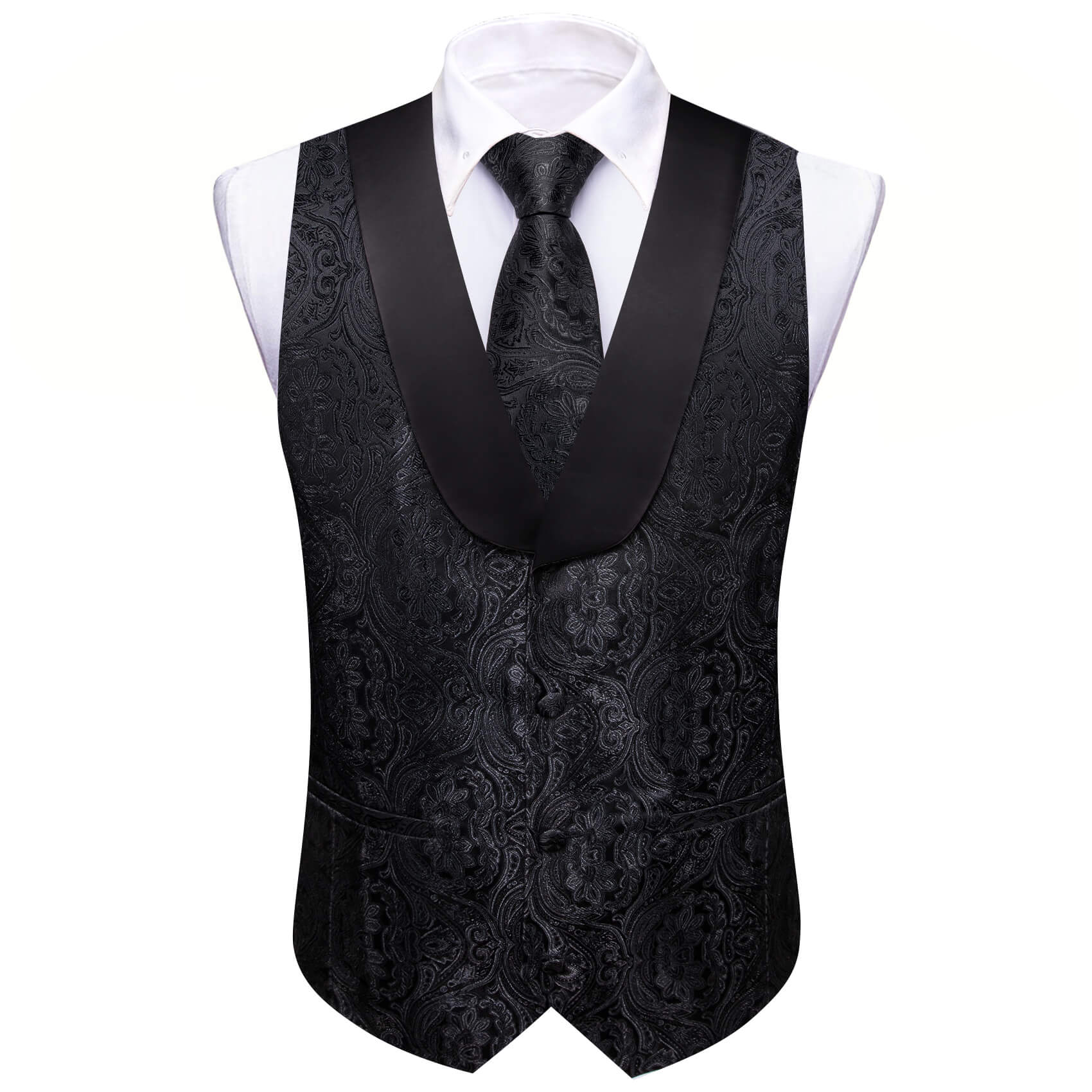 mens black vest suit