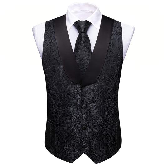 mens black vest suit