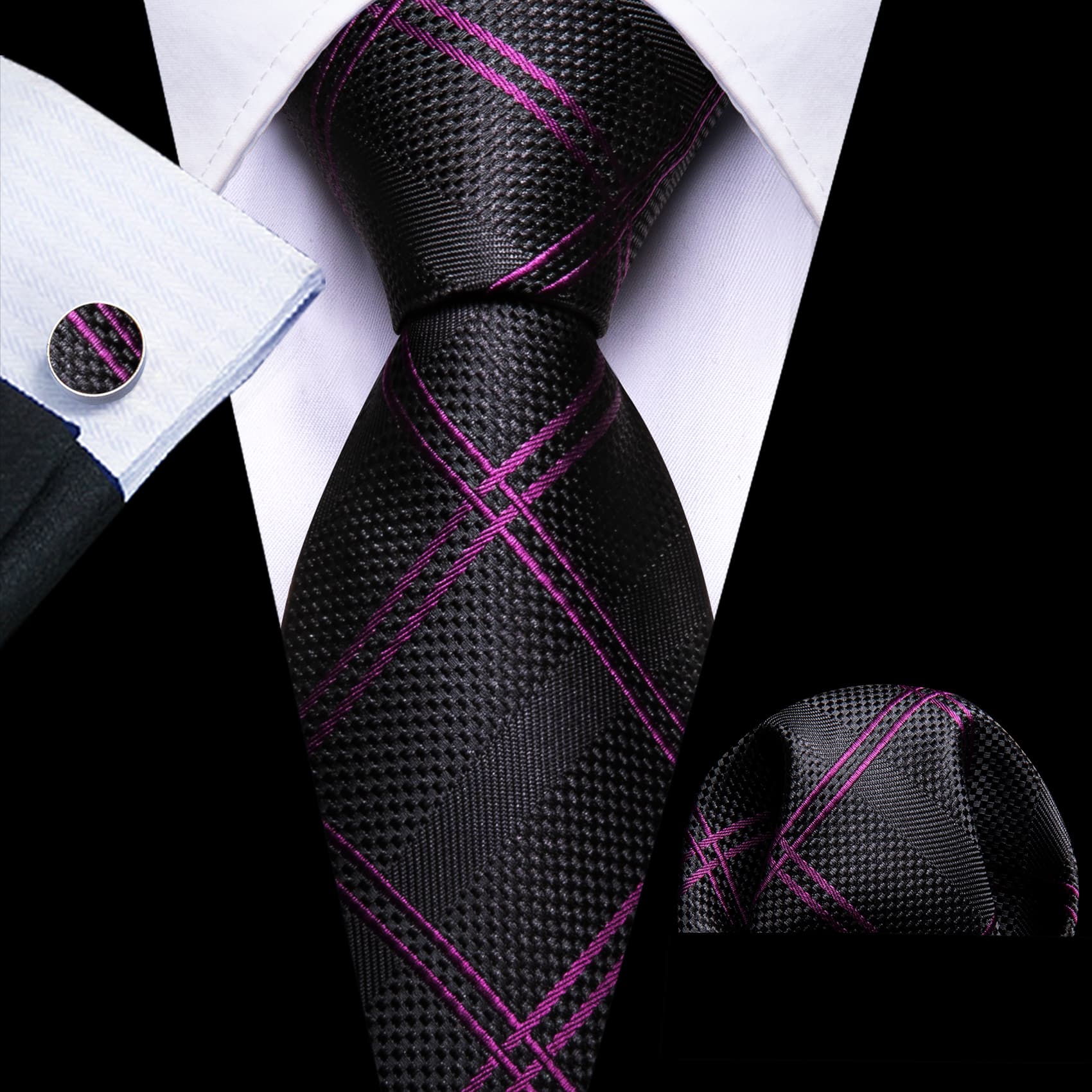 Formal Tie For Black Shirt And Grey Suit 35+ Thousand Black Suit