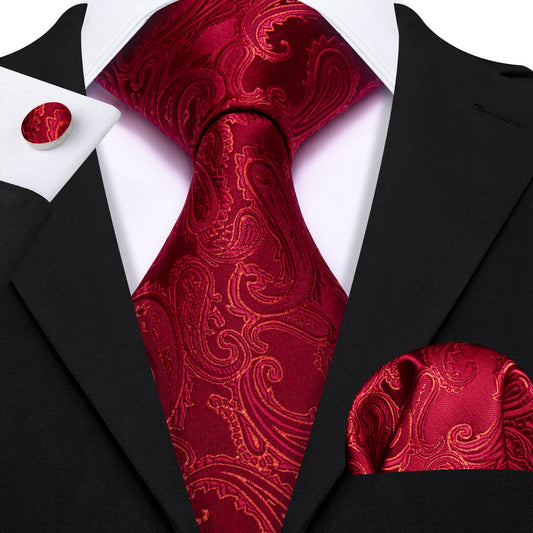 men's red ties black suit red tie