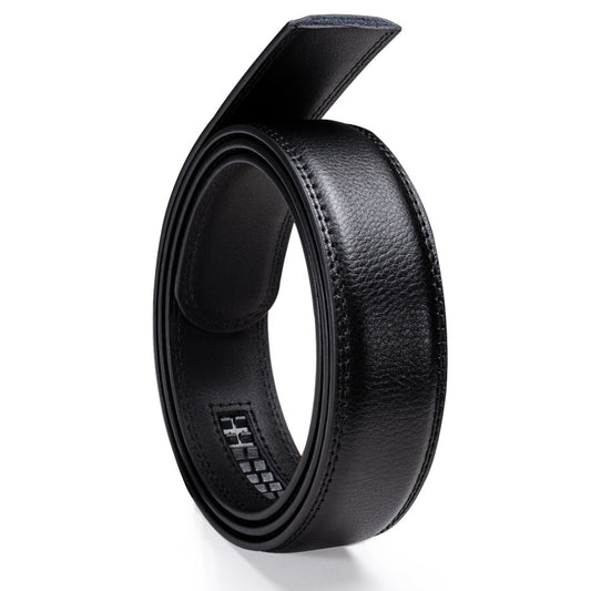 Barry. Wang Men's Leather Ratchet Adjustable Belt 13/8" Cowboy Style Gold Metal Buckle Dress Casual