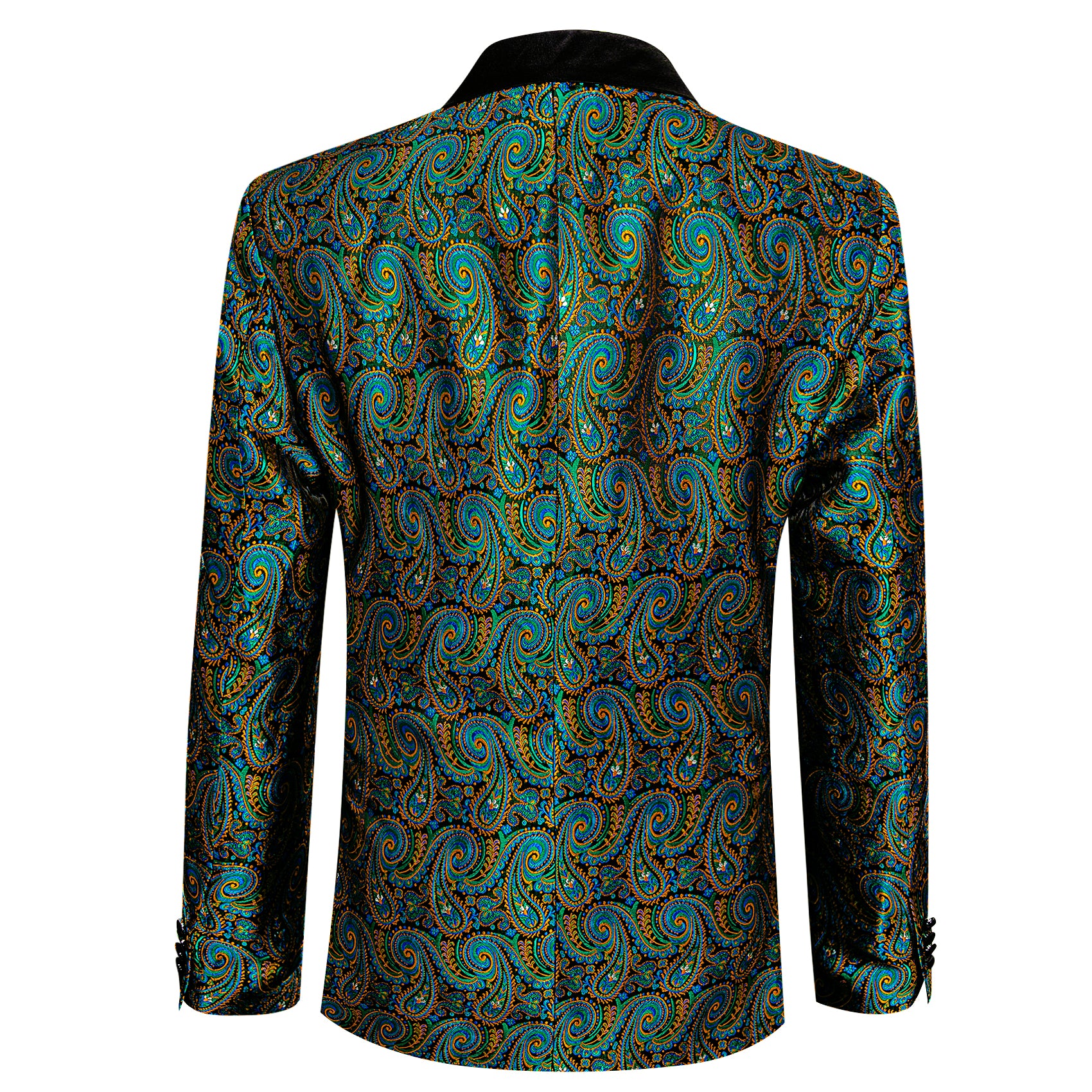 Men's Dress Party Blue Orange Floral Suit Jacket Slim One Button Stylish Blazer