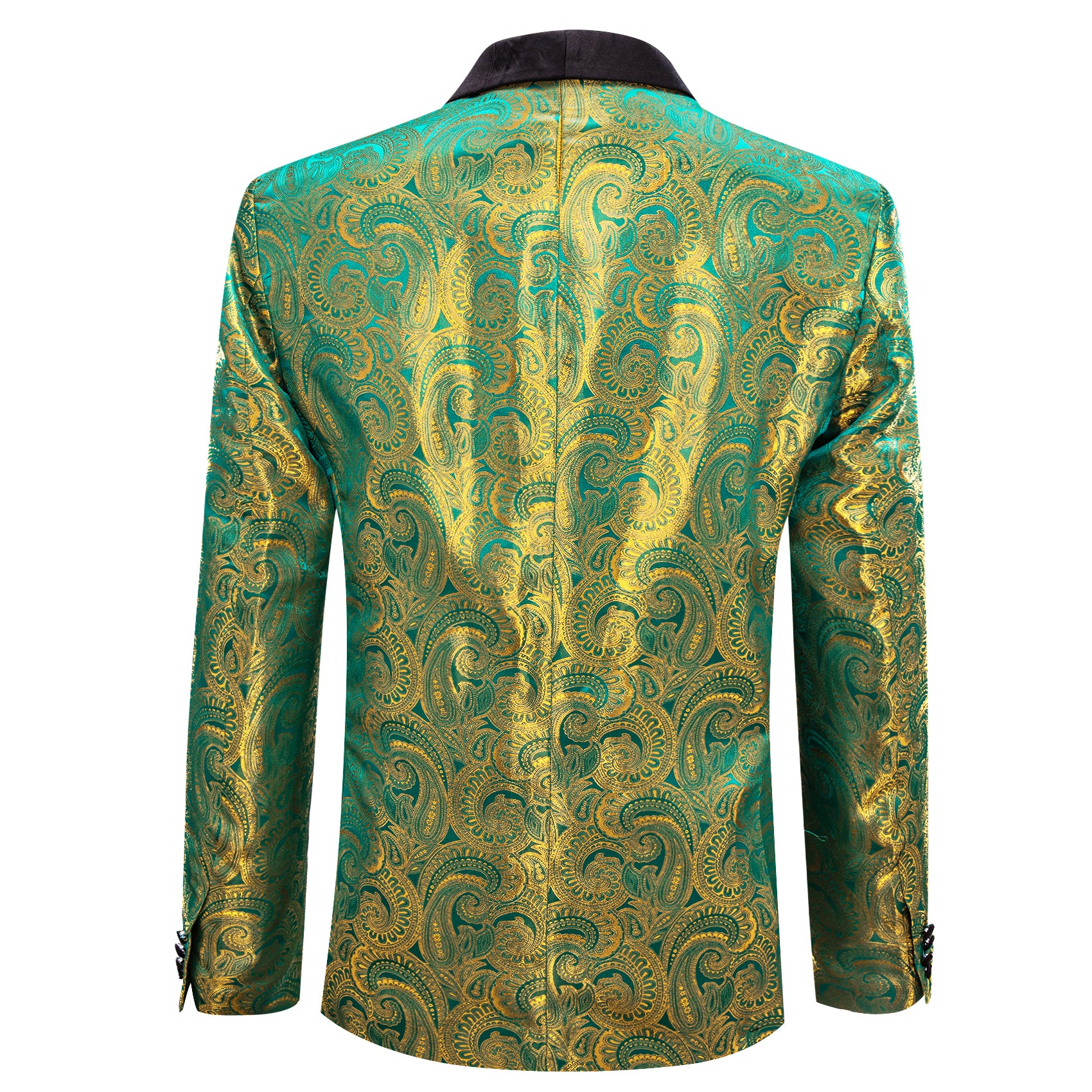 Barry.wang Shawl Collar Suit Men's Bright Green Floral Suit Jacket