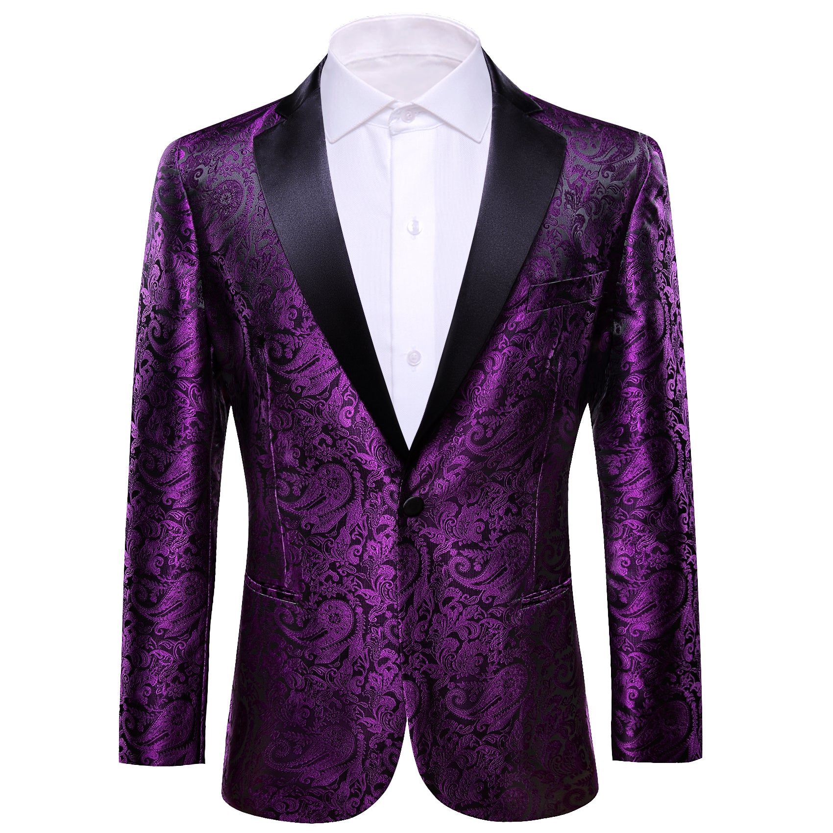 black and purple suit