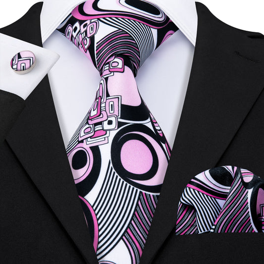 pink black tie dress