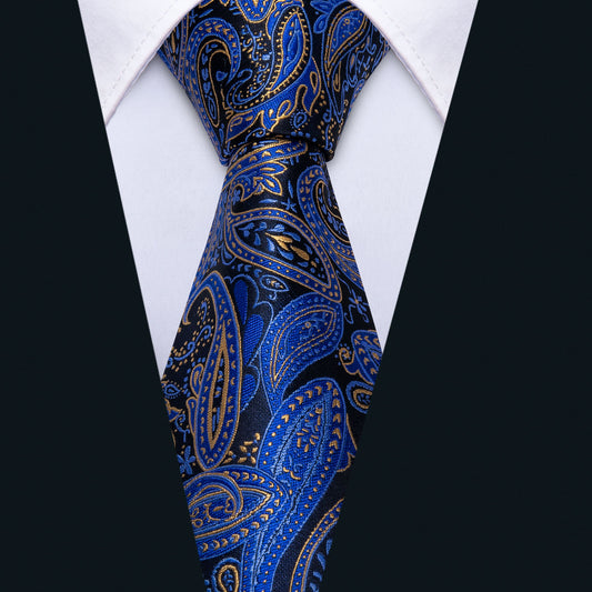 navy blue and white tie Yellow necktie