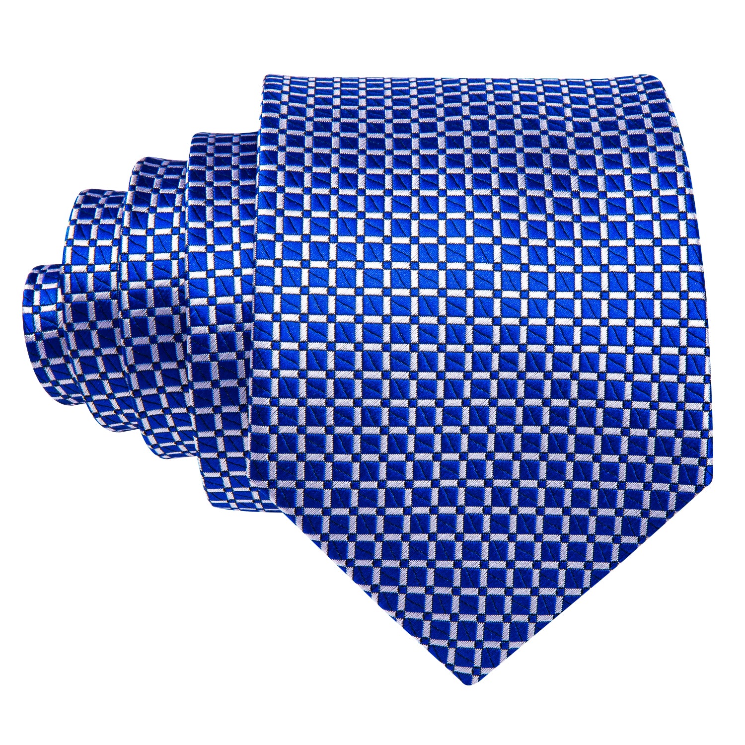 blue white plaid necktie 