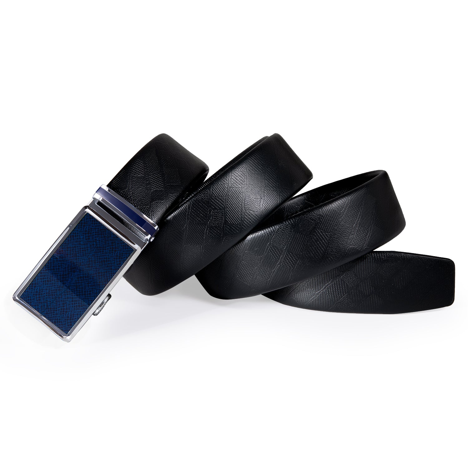 Blue Metal Buckle Genuine Leather Belt 110cm-160cm