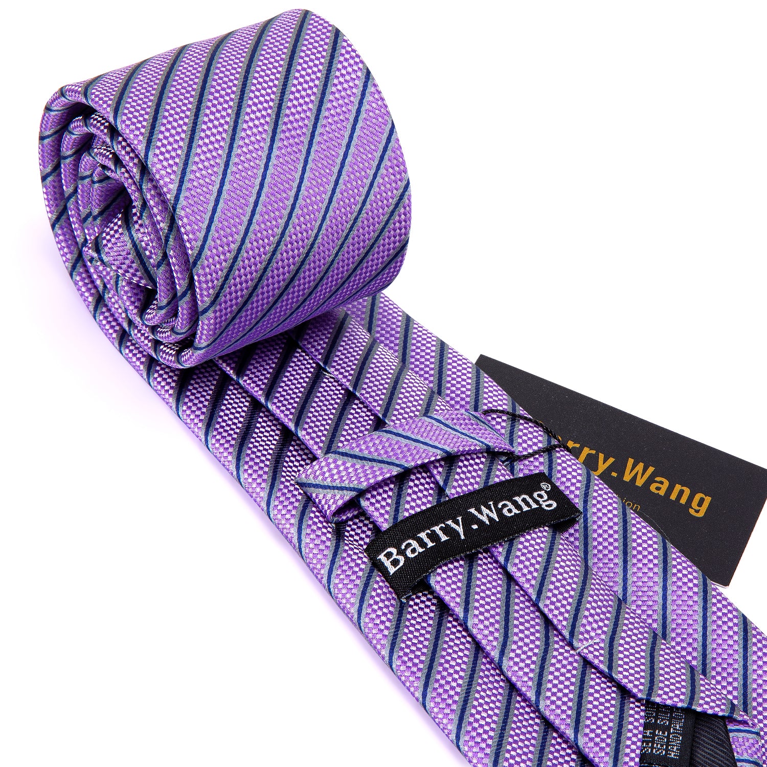 Lilac purple striped men's necktie