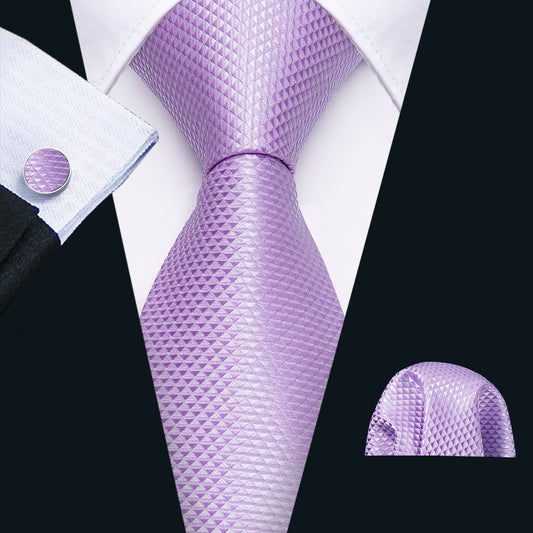 Silk tie purple novelty 59 inch tie