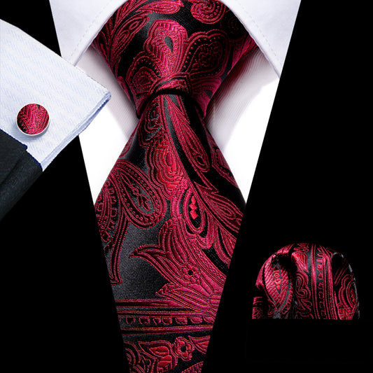 red silk tie