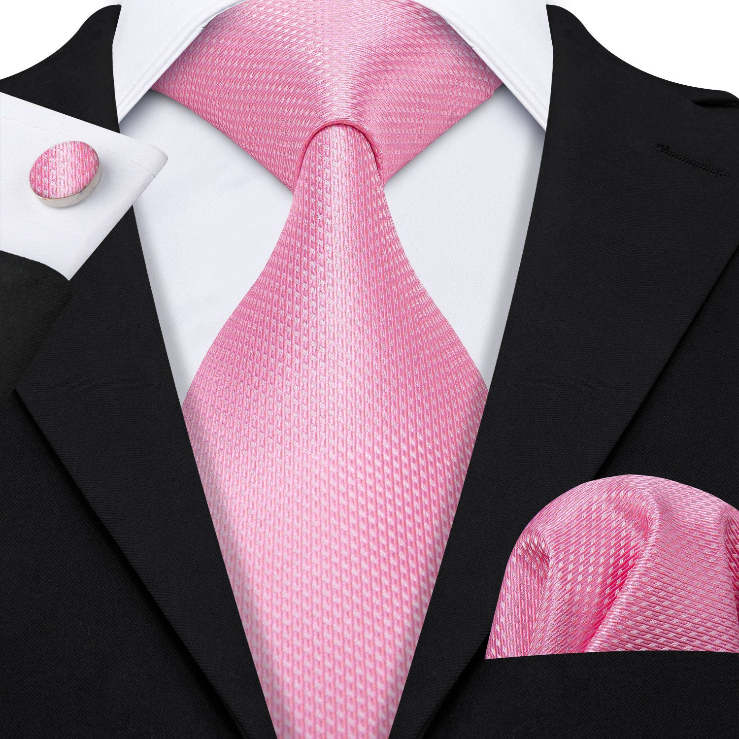 Pink Solid Silk Men's Tie